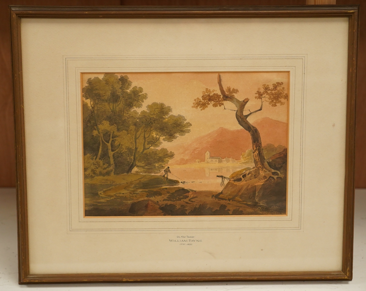 Two watercolours comprising, William Payne (1760-1830), ‘On the Tamar’ and another, Louis Francia, largest, 22 x 29cm. Condition - poor to fair, fading to the paper